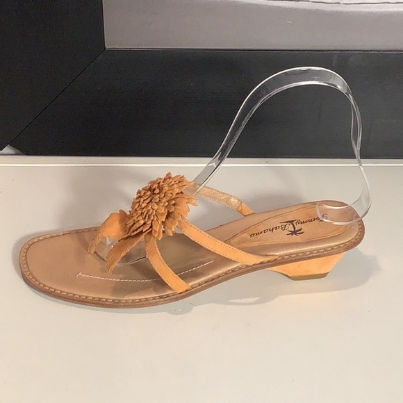 Tommy Bahama Peach Suede Flower Thong Slip On Low Heel Sandal Sz 6.5 - Picture 6 of 12